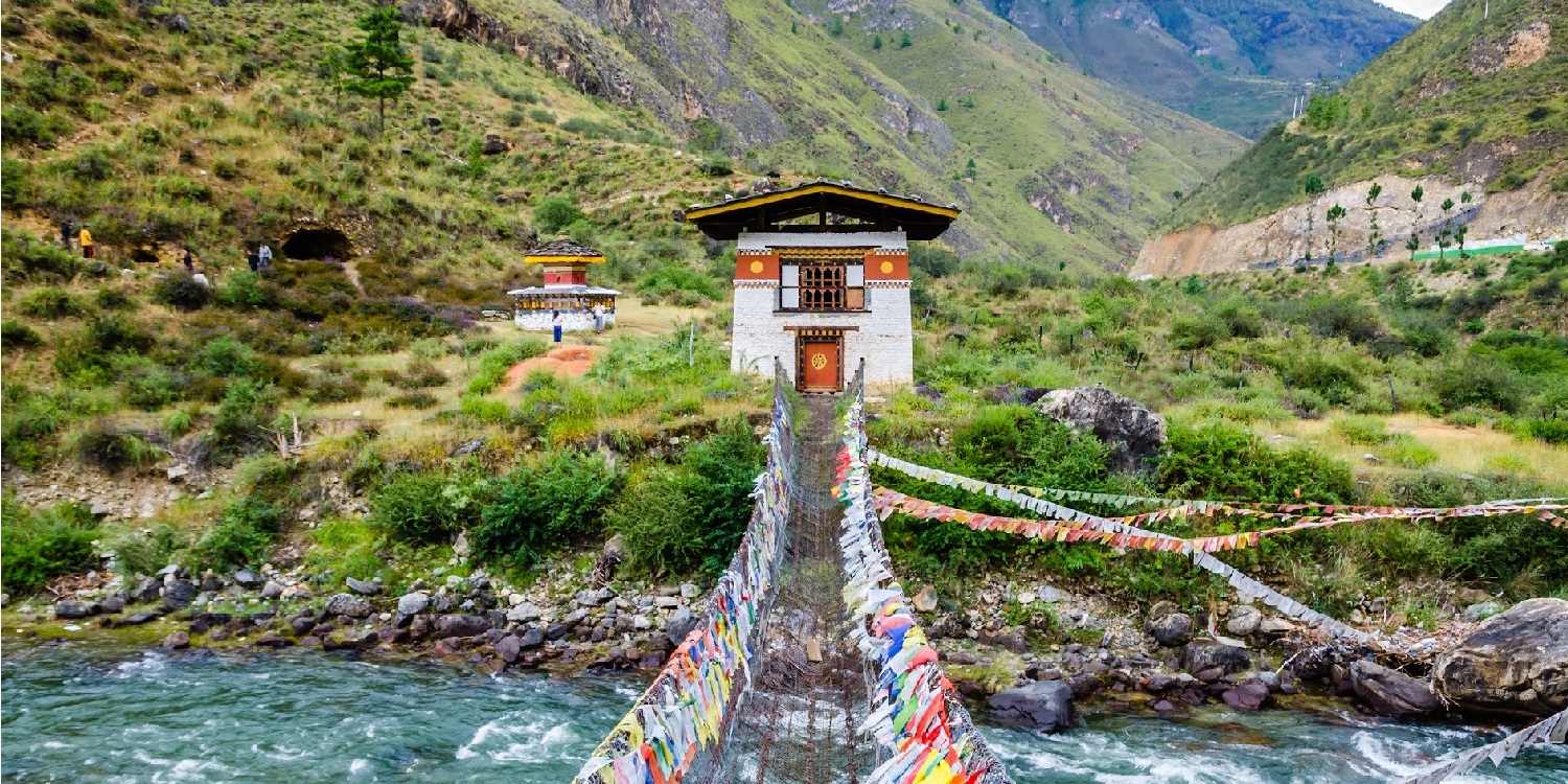 A bridge along the Trans Bhutan Trail